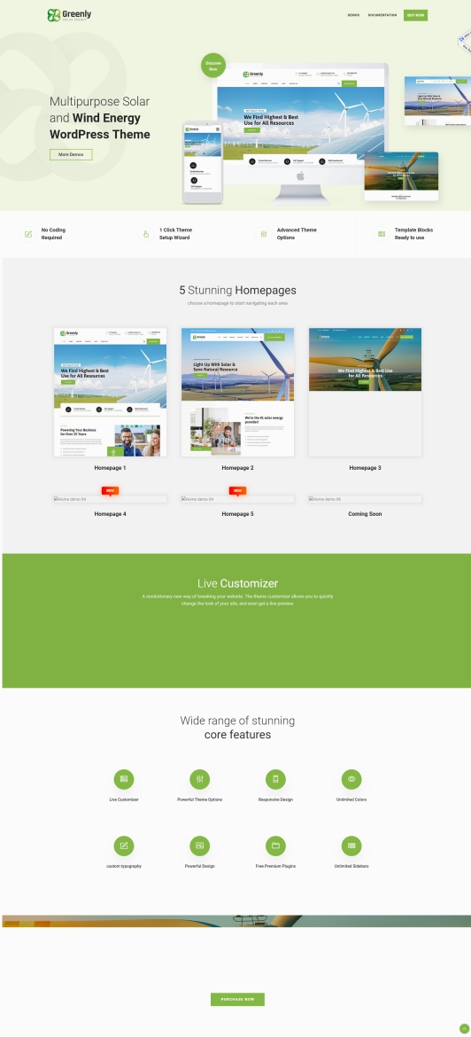 Greenly v4.3-风能/太阳能/绿色能源企业WordPress主题