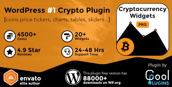 Cryptocurrency Widgets Pro v2.5.2-WordPress加密货币小工具插件