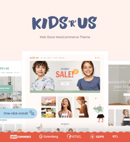 Kids R Us-儿童玩具与服装商城WordPress主题[更至v1.0.6]
